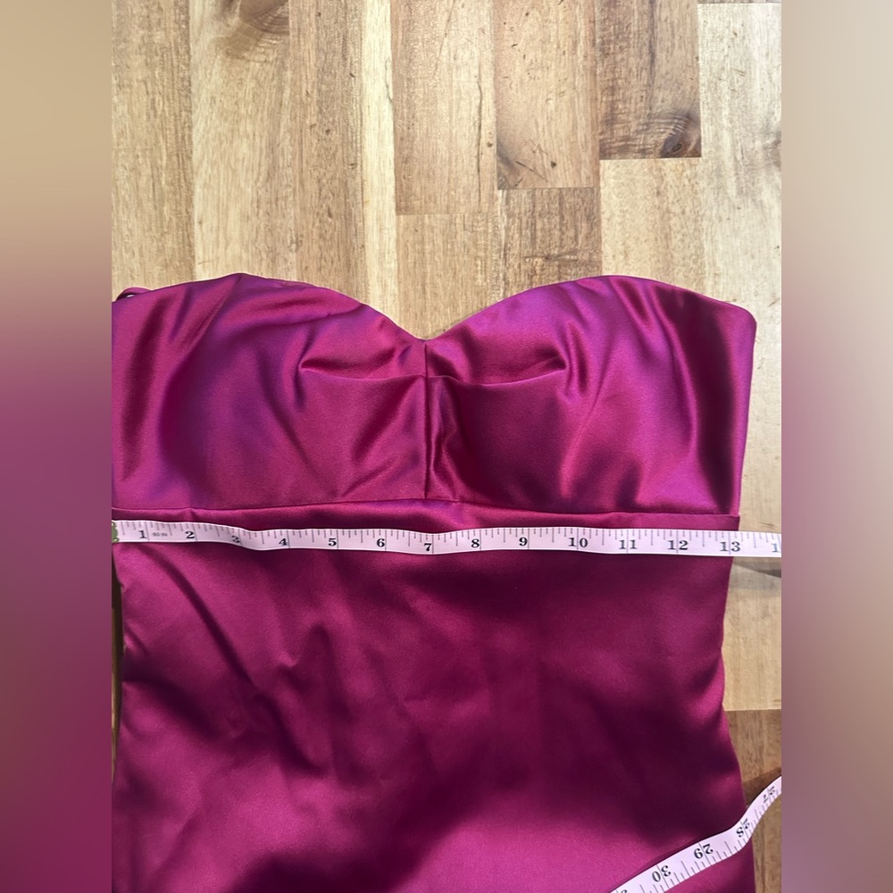 Jim Hjelm Occasions Burgundy Satin Dress| Size 6 - Picture 10 of 14